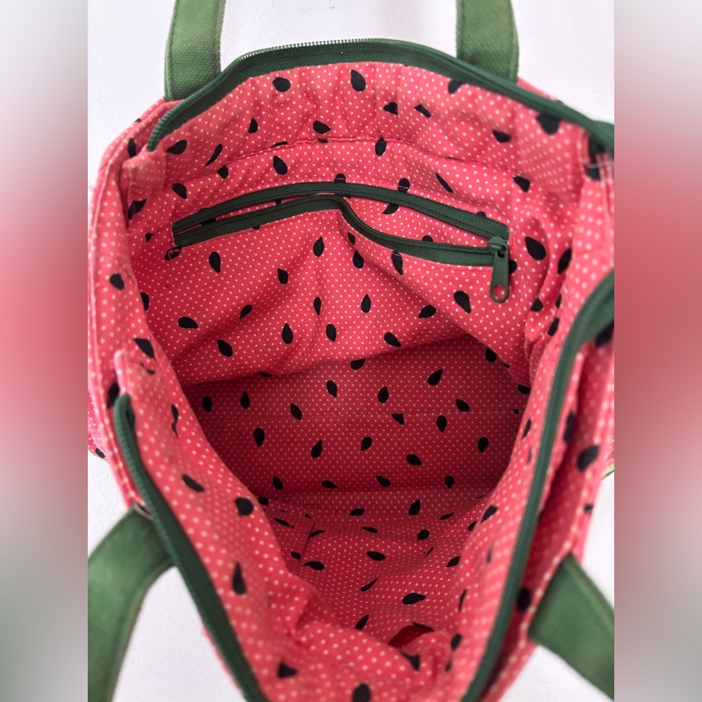 Vintage Longaberger Watermelon Hand Bag Purse Summer Tote - Picture 5 of 10